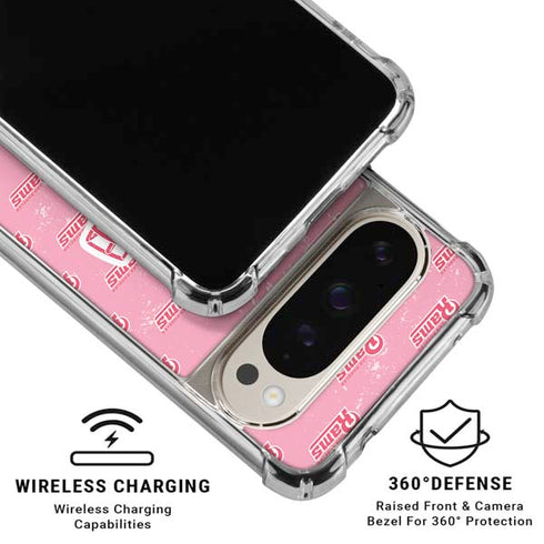NFL Los Angeles Rams Pink Logo Blast Pixel 9/9 Pro Clear Case